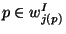 $p \in w^I_{j(p)}$